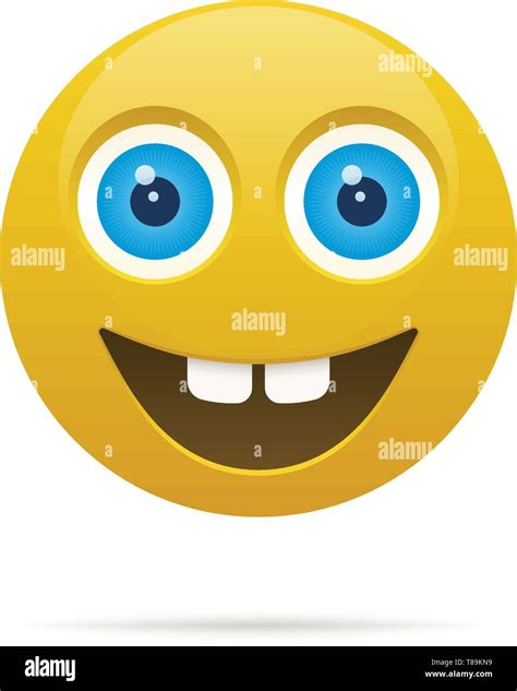 Funny face laughing. Smiley emoji on white background. Emoji vector icon Stock Vector Image ...