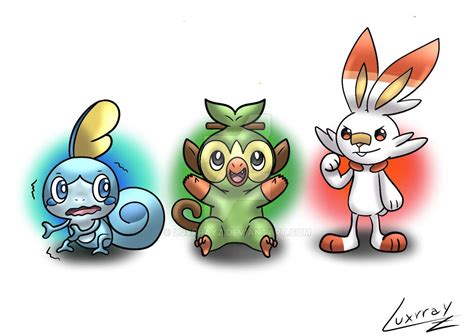 Galar Starters by Luxrrayz on DeviantArt