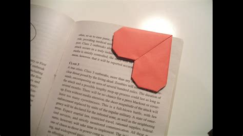 Valentine's Origami Bookmark (Heart) - YouTube