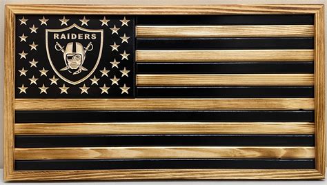 Custom Hand Made Las Vegas Raiders Wooden Flag - Etsy