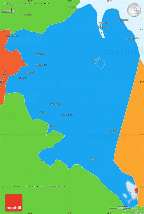 Political Simple Map of Kab. Labuhan Batu