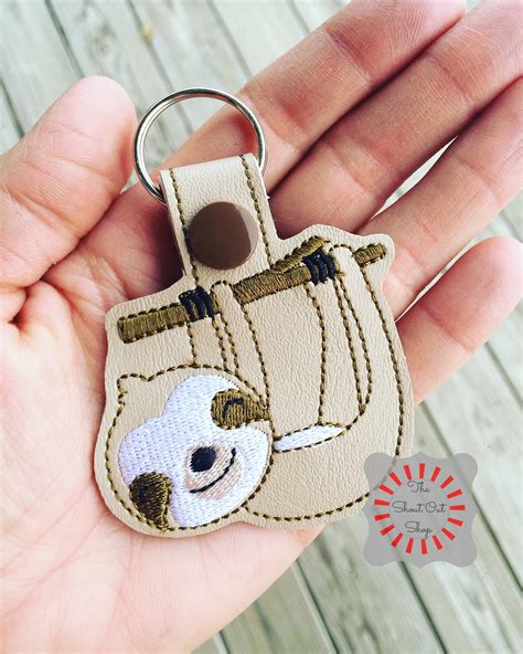 Sloth Keychain Sloth Key Chain Sloth Keyfob Sloth Snap Tab - Etsy