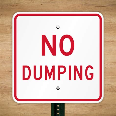 No Dumping Sign, Square, SKU: K-5365