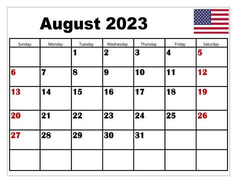 August 2023 Calendar Printable PDF Blank Templates Free