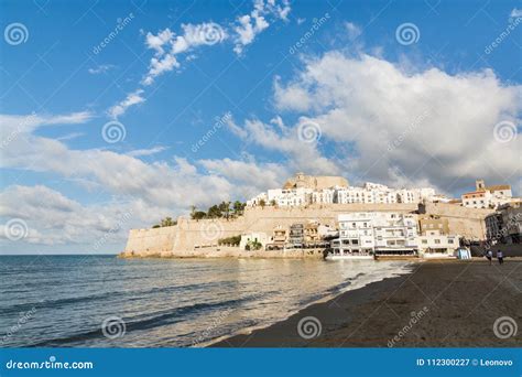 PENISCOLA, SPAIN - MAY 2017: Beach in Front of Peniscola Old Town Editorial Photography - Image ...