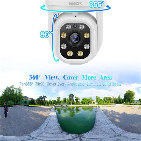 5.0MP Outdoor Wireless PTZ Security Camera System with 2-Way Audio and ...