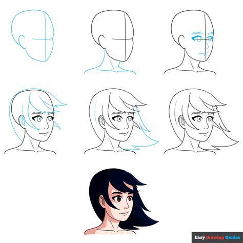 How To Draw Anime Hair In A Bun