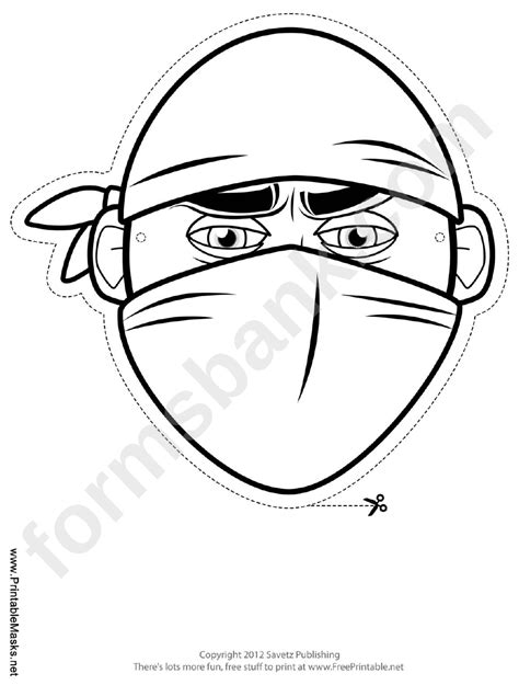 Ninja Mask Coloring Pages