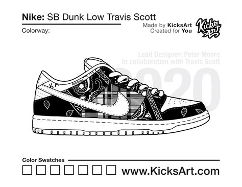 Nike SB Dunk Low Sneaker Coloring Pages - Created by KicksArt | Nike sb ...