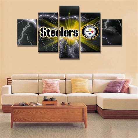 Pittsburgh Steelers Logo Football – Canvas Art Wall Decor - Steelersfanhome.com