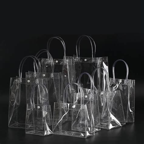 Free DHL 100pcs/LOT 17*23*7CM Waterproof transparent gift bag plastic bag PVC shop cosmetic ...