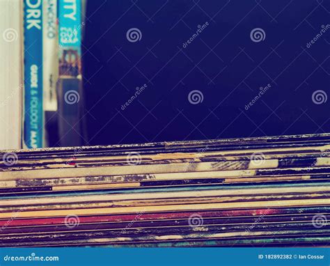 Vintage Vinyl Record Sleeves Stacked Stock Photo - Image of seventies, records: 182892382