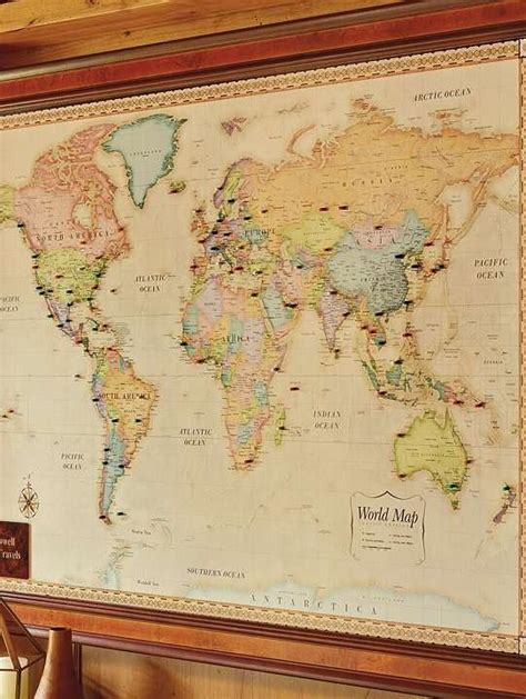 Magnetic Travel Maps | Frontgate | Travel maps, World map with pins, World map pin board