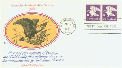 1820 FDC - 1981 18c B-rate Eagle, coil - Mystic Stamp Company