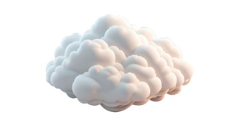 3d illustration of cloud on transparent background, for illustration, digital composition, and ...