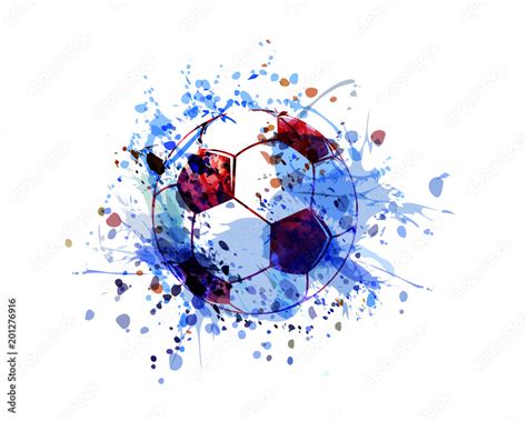 Vector watercolor illustration of a soccer ball Stock Vector | Adobe Stock