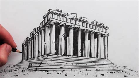 How to Draw The Parthenon: Then And Now - YouTube | Greek drawing, Parthenon, Temple drawing