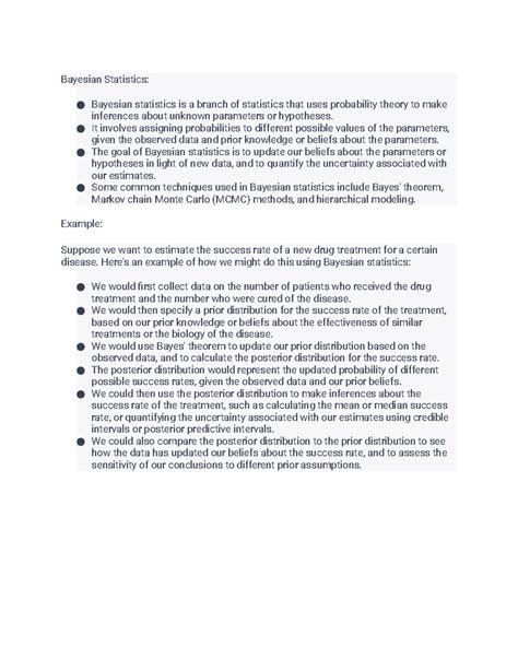 Bayesian statistics notes - Bayesian Statistics: Bayesian statistics is ...