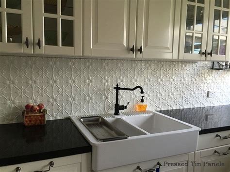 Modern Country Kitchen Splashback - Pressed Tin Panels | Trendy kitchen tile, Kitchen wall ...