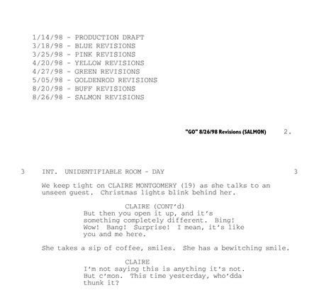 Shooting Script Example — Download Production Script PDFs