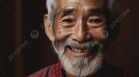 An Old Man Is Smiling With White Beard Background, A Senior Man Who Is ...