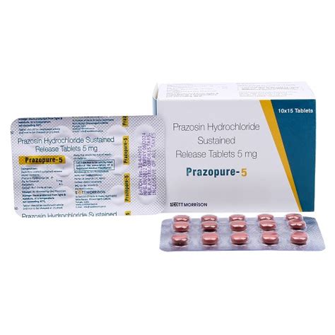 Prazosin HCL 5mg Tablet Manufacturer, Supplier, & Franchise