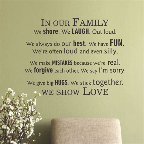 In Our Family We Show Love Wall Quotes™ Decal | WallQuotes.com