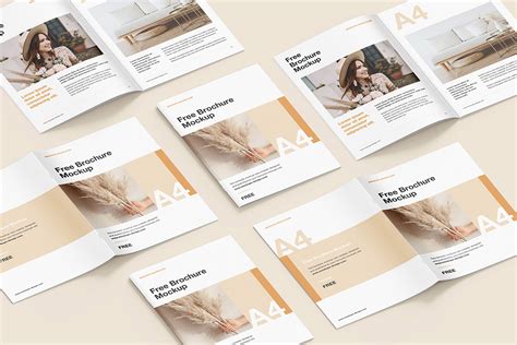 A4 Brochure Grid Mockup Free Download - Creativetacos