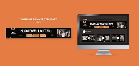 Free PSD | Gym and fitness youtube banner template