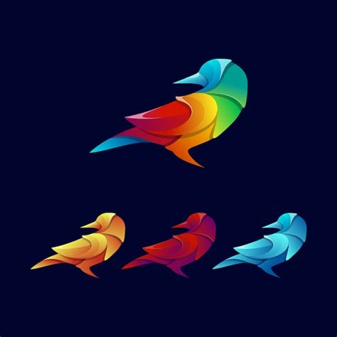 Premium Vector | Colorful bird logo design bundle