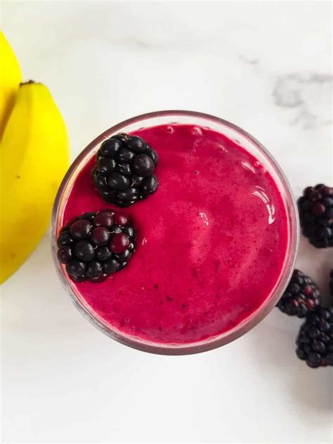 Blackberry Smoothie - Only 3 Ingredients! - Hint of Healthy