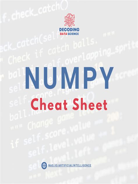 Numpy Cheat Sheet | PDF | Computing | Learning