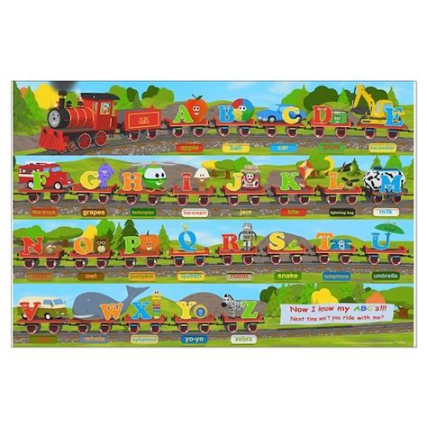 Alphabet Train Poster XL, LARGE by coilbook - Educational Media For Kids - CafePress