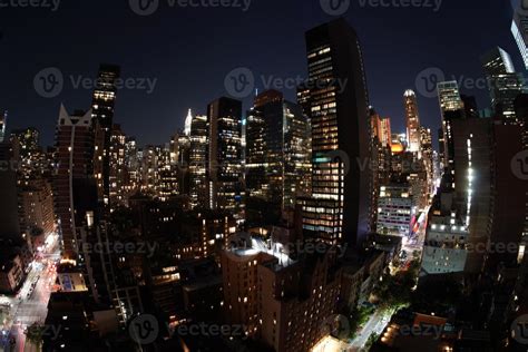 new york city night aerial cityscape from terrace rooftop 17364084 Stock Photo at Vecteezy