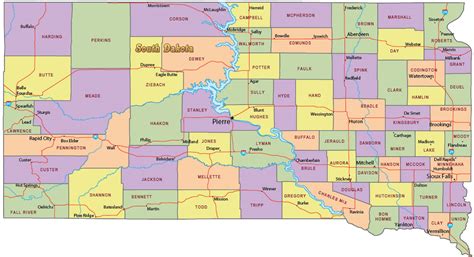 Political Map Of South Dakota