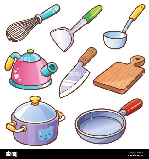 Vector illustration of Cartoon kitchen tools set Stock Vector Image ...