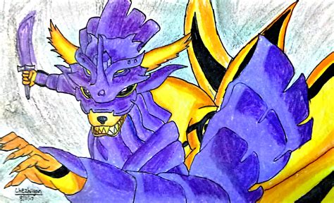 I drew the Susanoo Kurama, I've just started drawing, so I'm not that ...