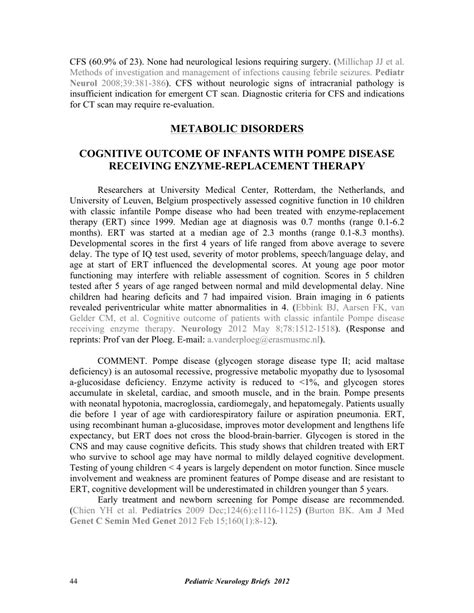 (PDF) Cognitive Outcome of Infants with Pompe Disease Receiving Enzyme-Replacement Therapy