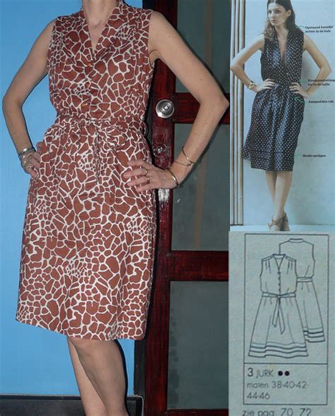 We Love Sewing: Pattern review: Giraffe print dress, Knipmode