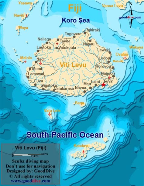 Viti Levu Island map - Goodive.com