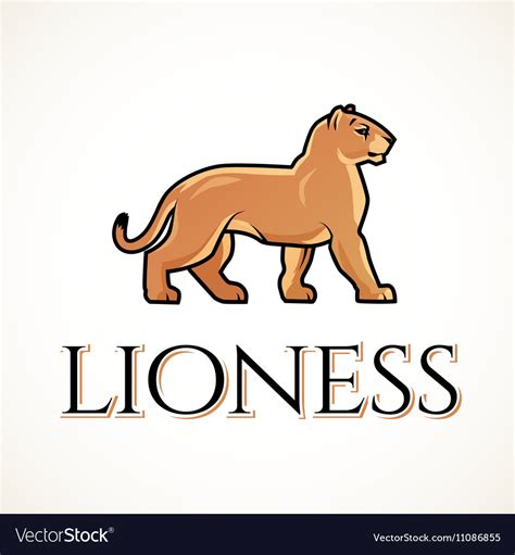 Lioness logo lion design template shop Royalty Free Vector