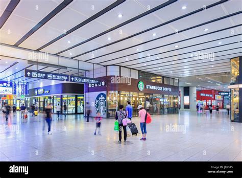 Interior of Beijing Railway Station South, city's largest station and ...