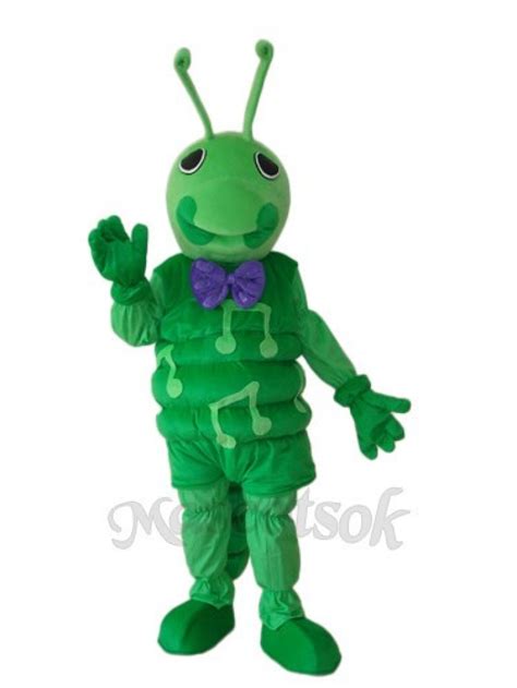 Green Worm Mascot Adult Costume