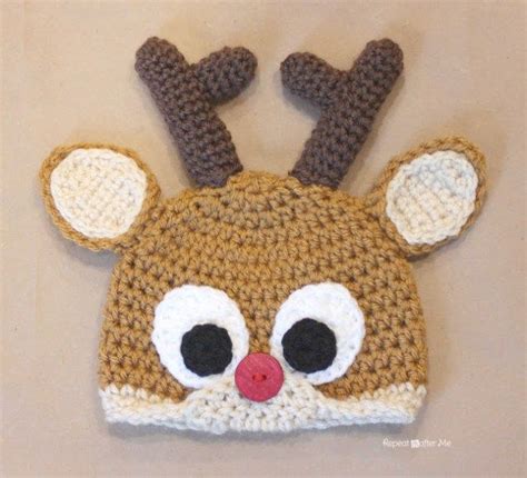 Crochet Reindeer Antlers Pattern - Repeat Crafter Me | Crochet hat pattern, Crochet baby hats ...