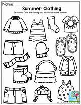 Summer Clothing Coloring Page sketch template