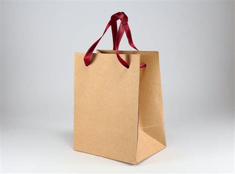 100 Kraft Brown Paper Bags w/ Handles Extra Small Kraft