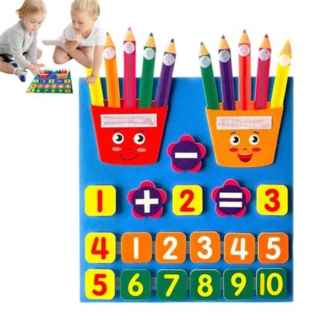 PENCIL COUNTERS MATH Games Montessori Felt Board Finger Numbers Preschool Game $10.29 - PicClick