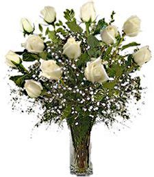 One-Dozen White Funeral Roses 59.00 | Anniversary flowers, Funeral flowers, Balloon flowers