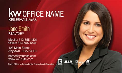 Keller Williams Business Card with updated logo | Real estate business cards, Real estate agent ...