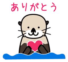 Sea creature Rakko(sea otter) Sticker 1 by komako